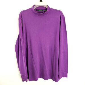 Bobby Jones Golf Pullover Shirt Mens M Purple LS Mock Turtleneck Peruvian Cotton